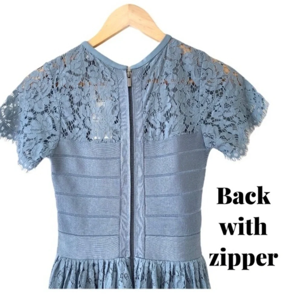 French Connection Shana Flared Lace Mini Dress Princess Blue Wedding NWT